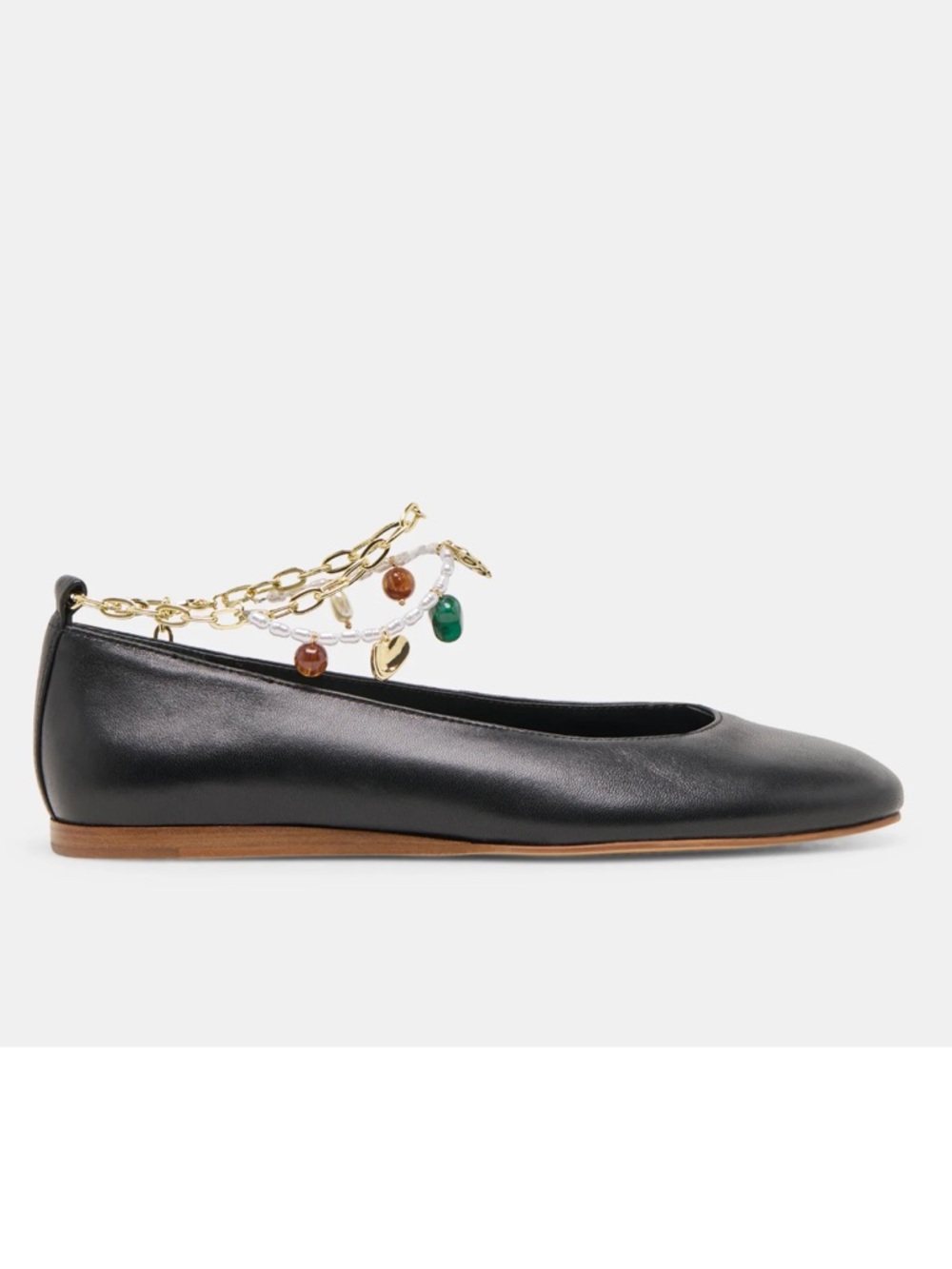 NWT Dolce Vita Baiden Genuine Leather Black anklet womens ballet flats us 9